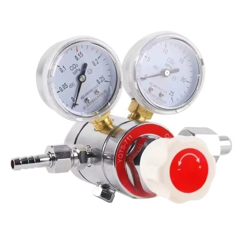 Co2 Regulator Dual Stage - Mit zwei Manometern für CO2-Gas Messing-Druckventil