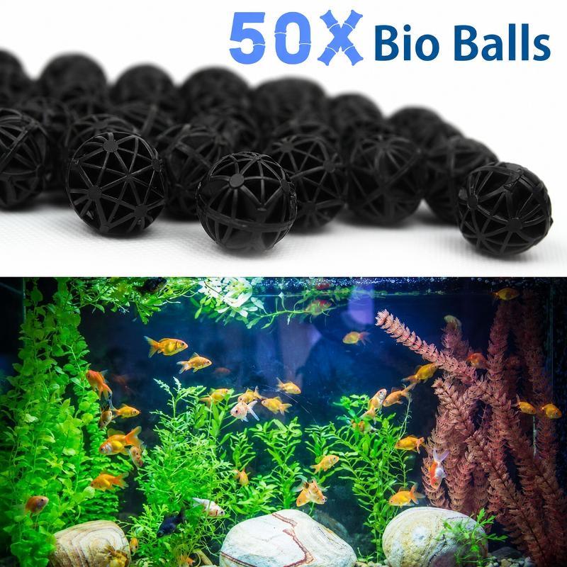 Planted Aquarium With Fish - 50 Stück 16mm Aquarium Bio-Filterbälle Fischbecken