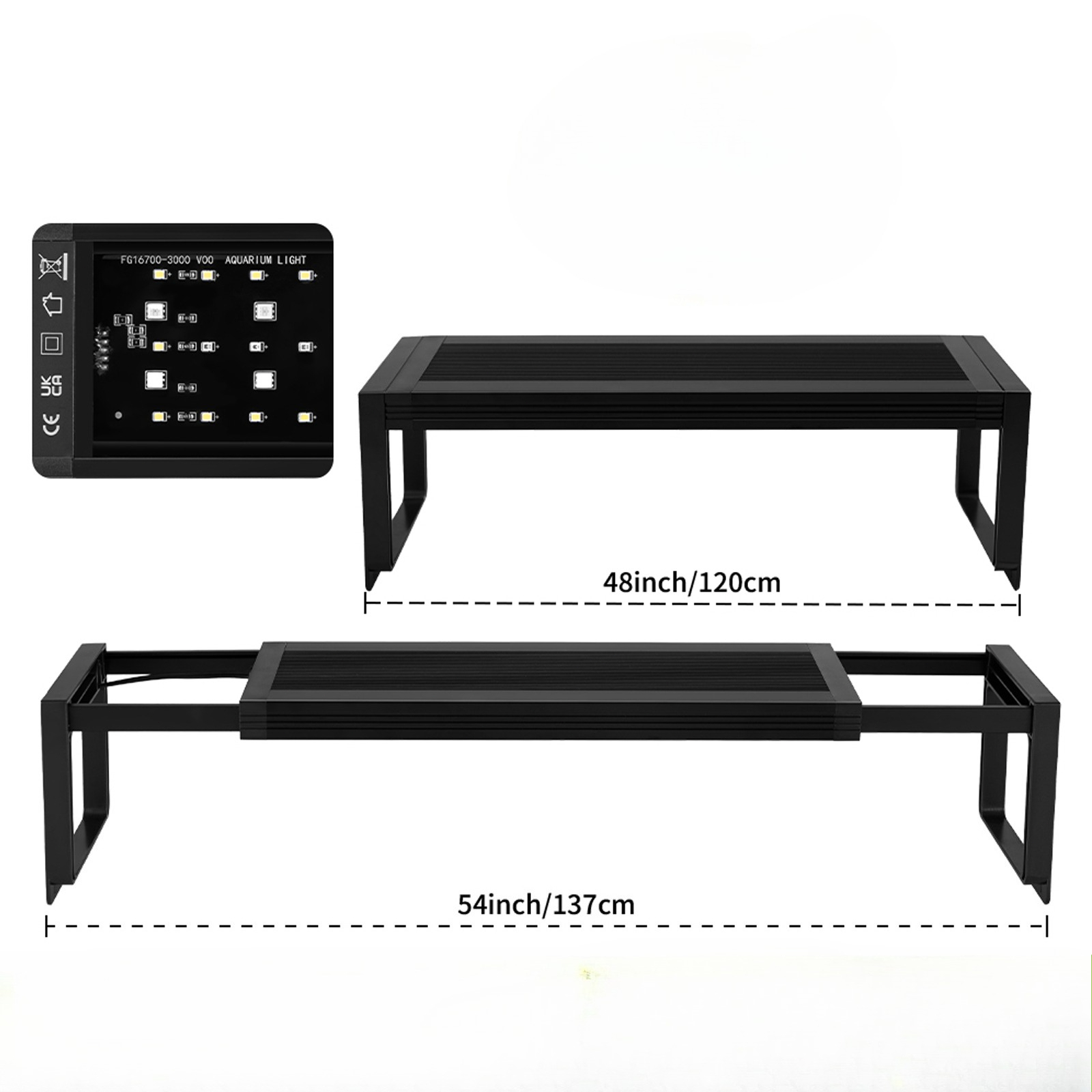 Planted Aquarium Hanging Light - 100V-240V Aquarium 24/7 Vollspektrum-Beleuchtung LED Hängeleuchte
