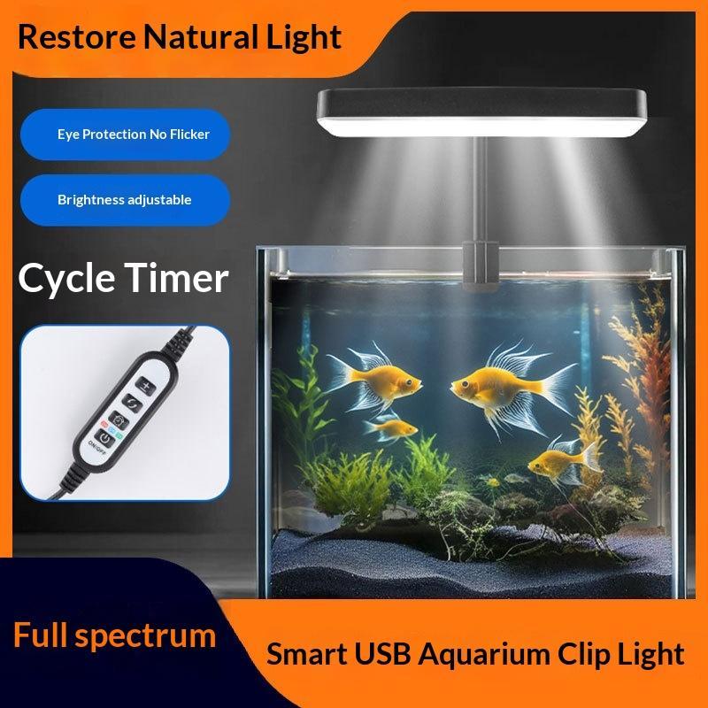 Planted Aquarium Cycling - 360° verstellbare LED-Aquariumleuchte, wasserdicht, Vollspektrum, zeitgesteuerte