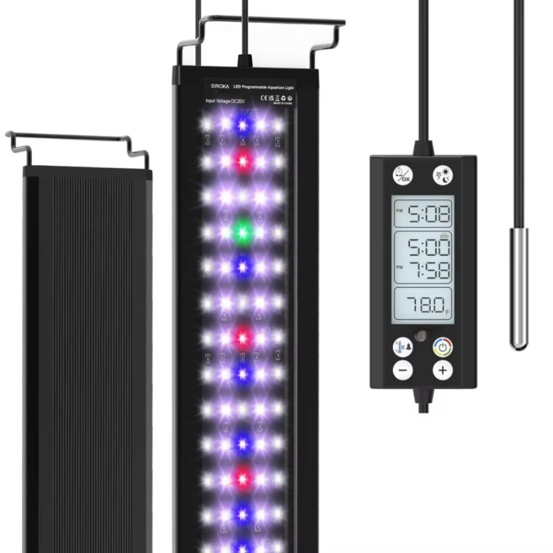 Planted Aquarium Cycling - 24/7 Programmierbare Aquariumbeleuchtung mit LCD-Monitor-Thermometer für