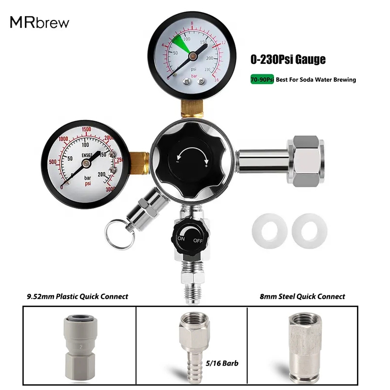 Co2 Regulator Dual Stage - Dual Gauge Co2 Regler Hochdruck Co2