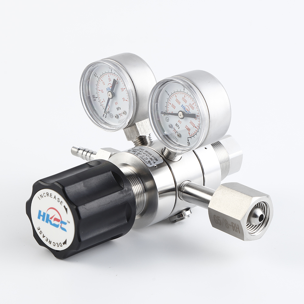 Co2 Regulator Dual Stage - HC02T CO2-Regler mit Doppelmanometer, Zweistufiges Hochdruck-Reduzierventil