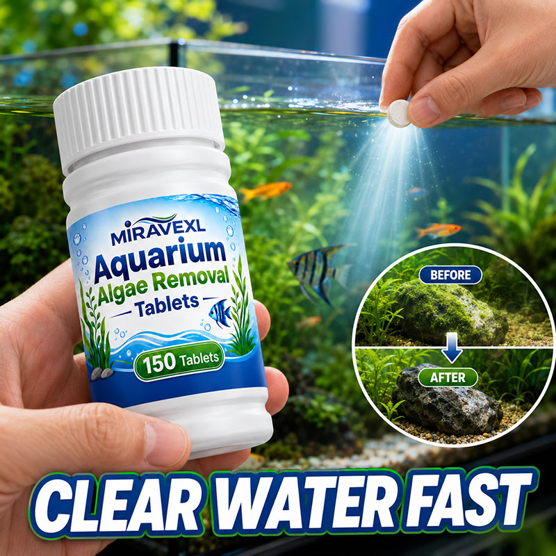 Planted Aquarium With Fish - MIRAVEXL 150 Aquarium-Algenentfernungstabletten, Sicherer Algenkiller-Reiniger, Schnelle