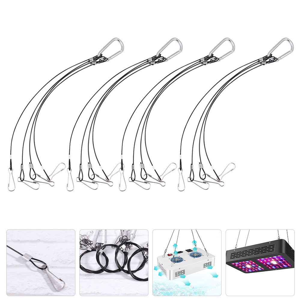 Planted Aquarium Hanging Light - 4-teiliges Premium-Edelstahl-Seil-Aufhängeset für Aquarienlampen, Pflanzenwachstumsleuchten, Hängekorbhalter,