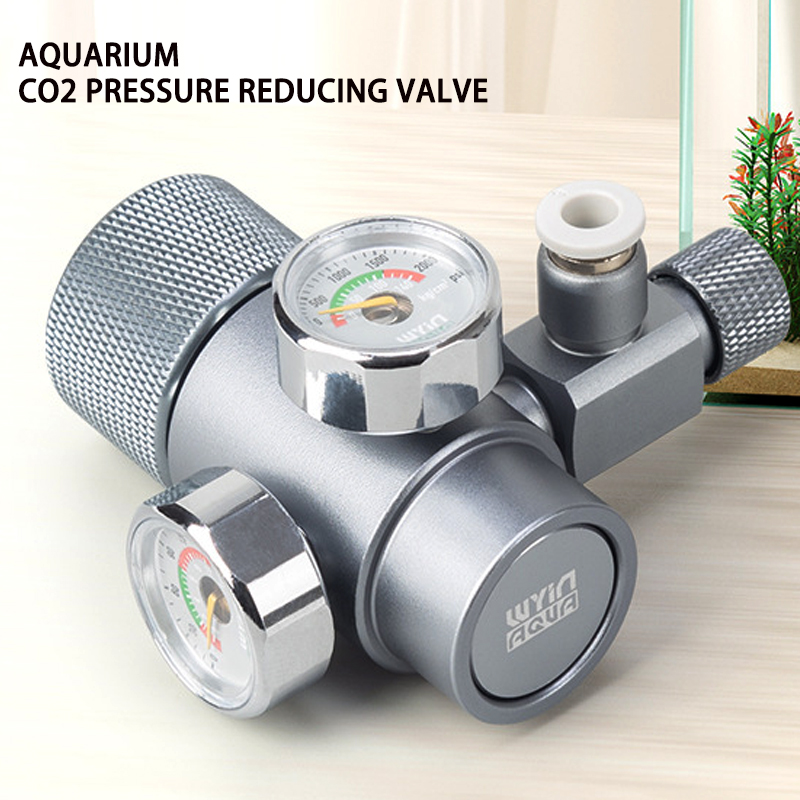 Co2 Regulator Dual Stage - Aquarium CO2-Regler aus Aluminiumlegierung mit Doppel-Manometer,