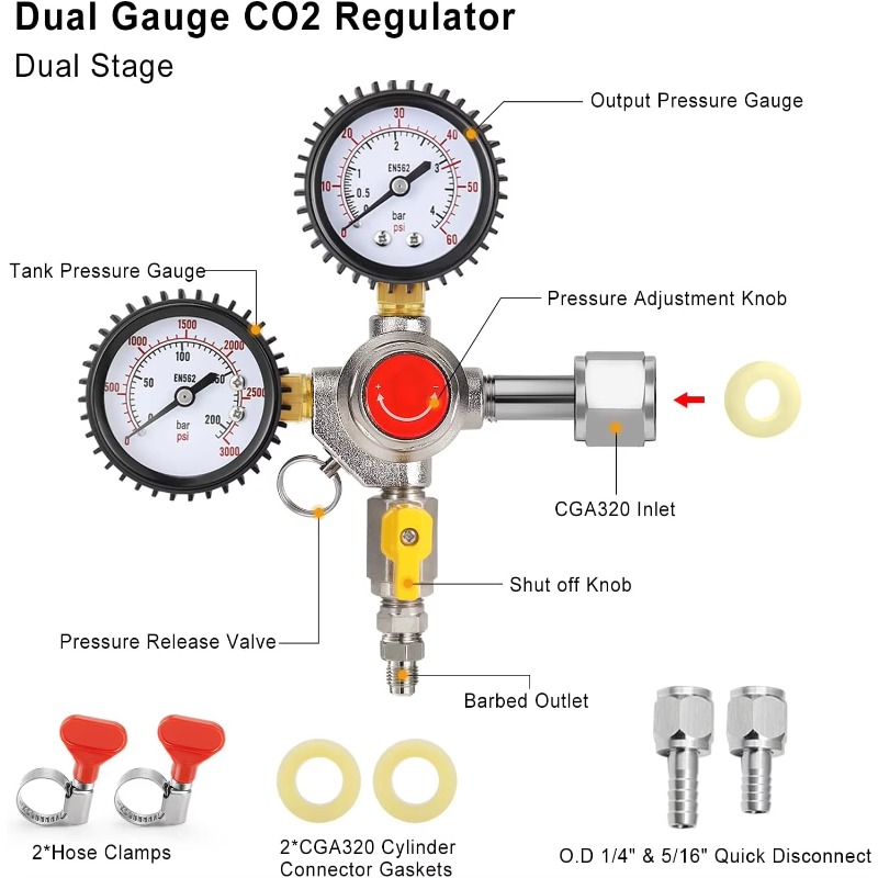 Doppel-Manometer CO2-Tankregle – Co2 Regulator Dual Stage Bewertung und Preis