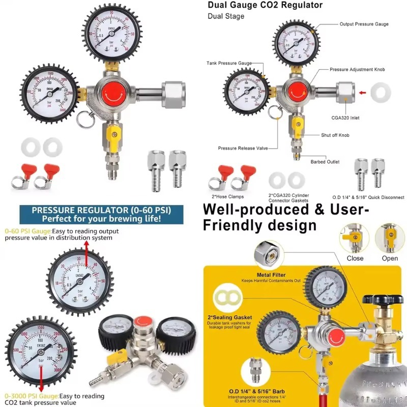 CO2-Regler für Zapfbier mit 60 – Co2 Regulator Dual Stage Bewertung und Preis